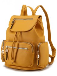 Ivanna Vegan Leather Women’s Oversize Backpack - Yellow
