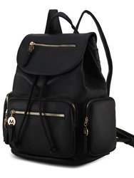 Ivanna Vegan Leather Women’s Oversize Backpack - Black