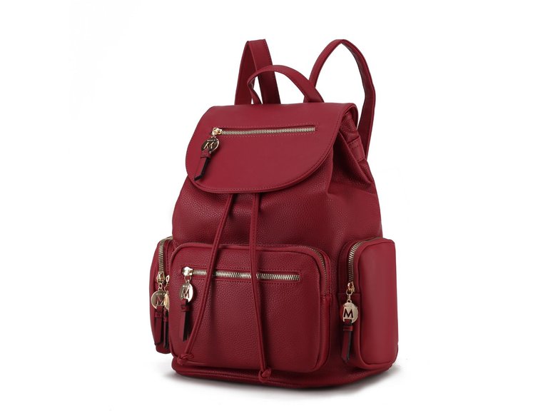 Ivanna Vegan Leather Women’s Oversize Backpack - Red