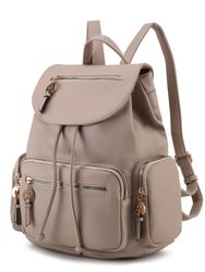 Ivanna Vegan Leather Women’s Oversize Backpack - Taupe