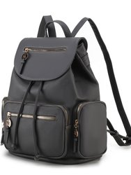 Ivanna Vegan Leather Women’s Oversize Backpack - Charcoal