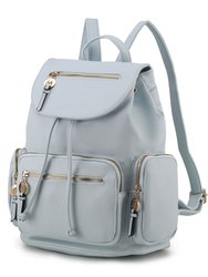 Ivanna Vegan Leather Women’s Oversize Backpack - Light Blue