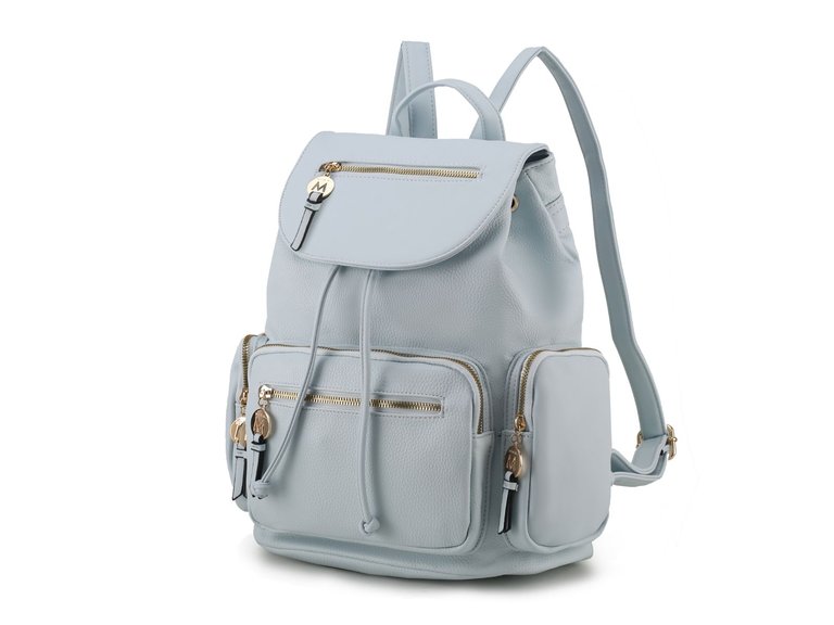 Ivanna Vegan Leather Women’s Oversize Backpack - Light Blue