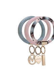 Jasmine Vegan Leather Women’s Wristlet Keychain Set - 3 Pieces - Pink
