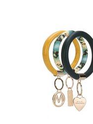Jasmine Vegan Leather Women’s Wristlet Keychain Set - 3 Pieces - Dark Green