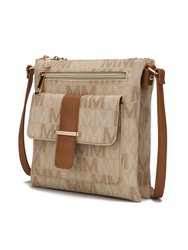 Jeni Multi Compartment Crossbody Bag - Beige