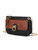 Jill Vegan Leather Women’s Color Block Crossbody Bag - Black-Brown