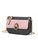Jill Vegan Leather Women’s Color Block Crossbody Bag - Charcoal-Pink