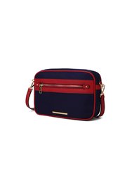 Jimena Vegan Leather Women’s Shoulder Bag - Navy Wine