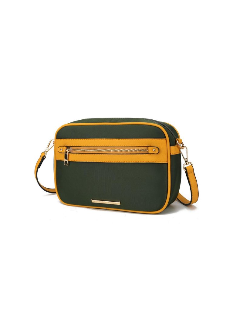 Jimena Vegan Leather Women’s Shoulder Bag - Olive Mustard