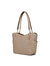 Jules M Logo Printed Vegan Leather Women’s Tote Bag - Beige