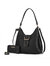 Juliette Vegan Leather Women’s Shoulder Bag With Matching Wallet – 2 Pcs - Black