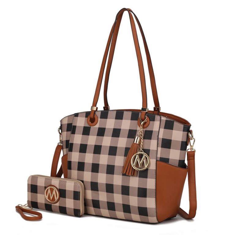 Karlie Tote Bag With Wallet - 2 Pieces - Cognac Brown