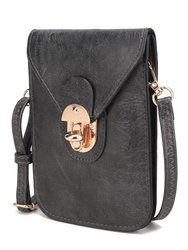 Kianna Vegan Leather Phone Crossbody Bag - Pewter