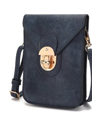 Kianna Vegan Leather Phone Crossbody Bag - Navy
