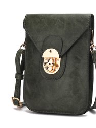 Kianna Vegan Leather Phone Crossbody Bag - Olive