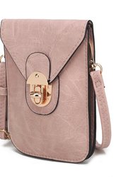 Kianna Vegan Leather Phone Crossbody Bag - Rose