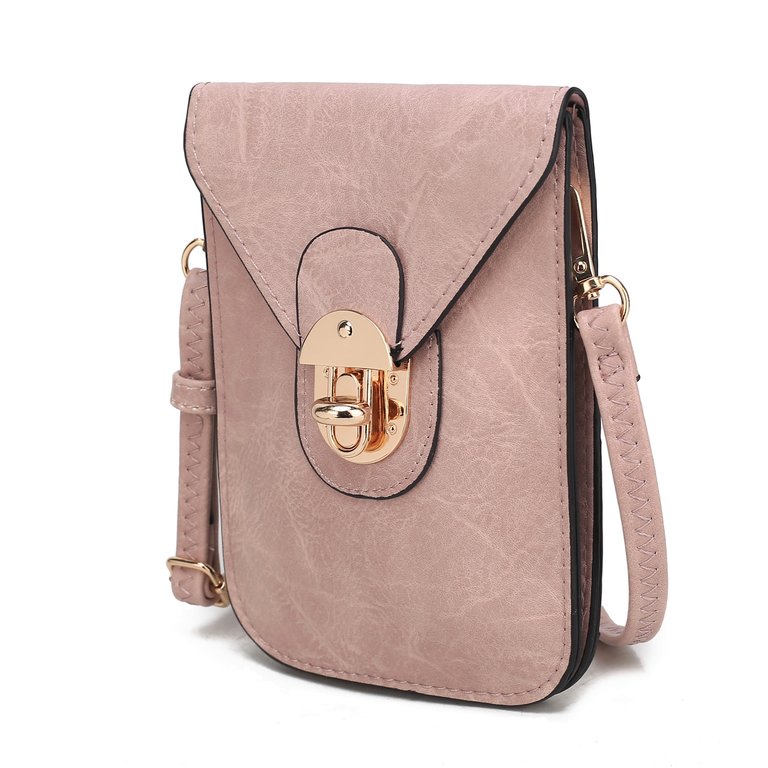 Kianna Vegan Leather Phone Crossbody Bag - Rose