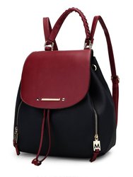 Kimberly Vegan Leather Backpack For Women's - Navy Red
