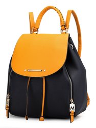 Kimberly Vegan Leather Backpack For Women's - Navy Mustard