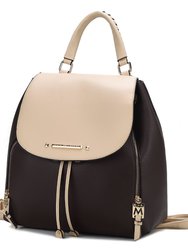 Kimberly Vegan Leather Backpack For Women's - Coffee Beige