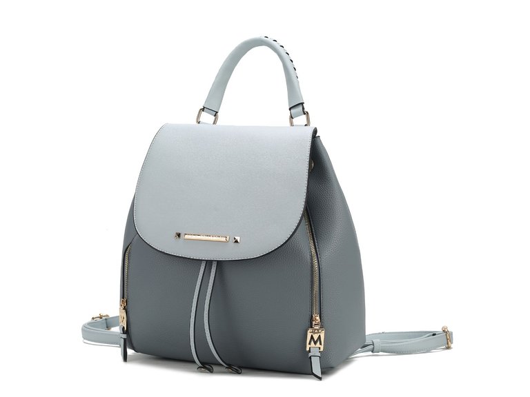 Kimberly Vegan Leather Backpack For Women's - Denim Light Blue