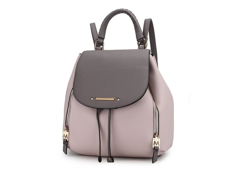 Kimberly Vegan Leather Backpack For Women's - Blush Charcoal