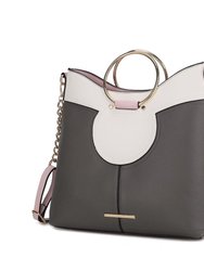 Kylie Top Handle Satchel Handbag - Charcoal