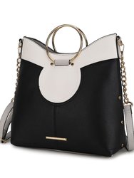 Kylie Top Handle Satchel Handbag - Black