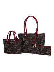 Lady II M Signature Tote & Wallet Set - Red