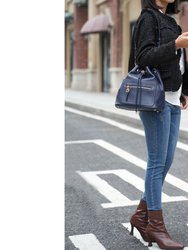 Larissa Vegan Leather Women’s Bucket Bag With Wallet