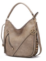 Lisanna Vegan Leather Hobo Handbag - Beige