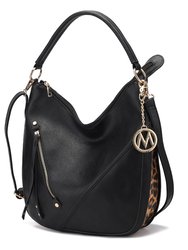 Lisanna Vegan Leather Hobo Handbag - Black