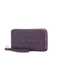 Lisbette Embossed M Signature Wallet - Purple