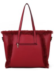 Liza Vegan Leather with Faux Fur Women’s Tote Bag