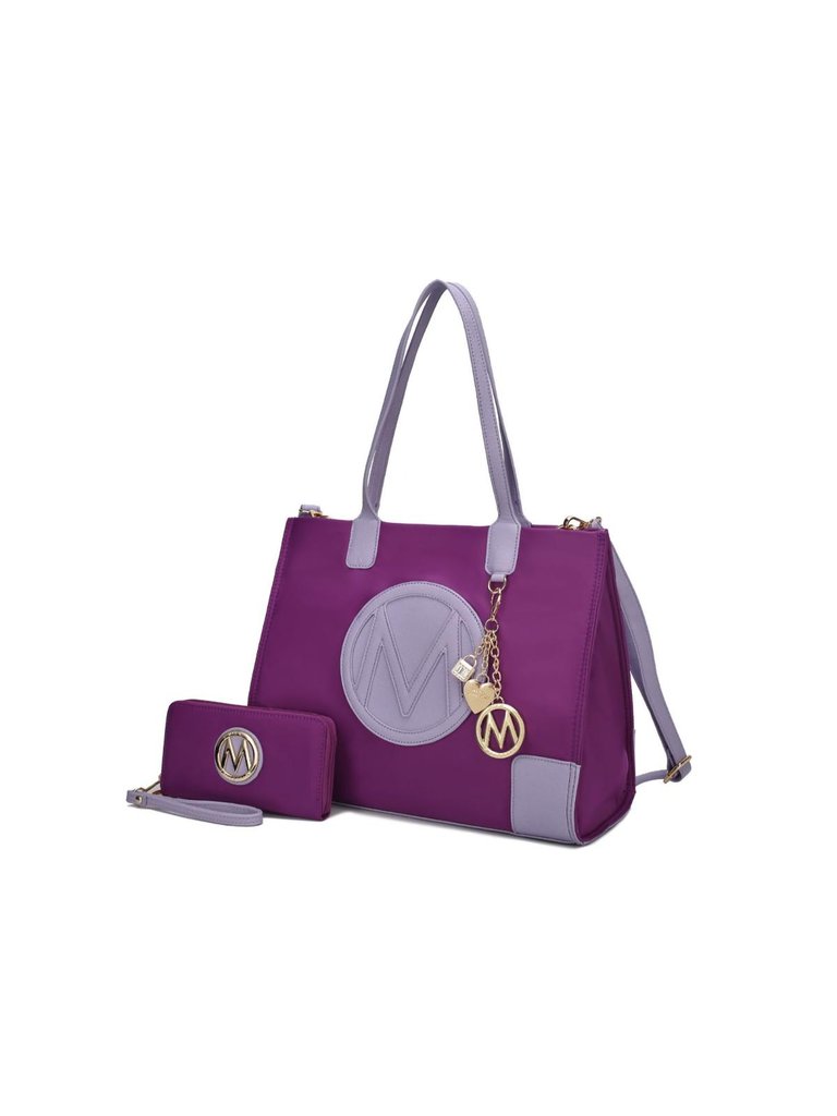 Louise Tote And Wallet Set Handbag - Purple