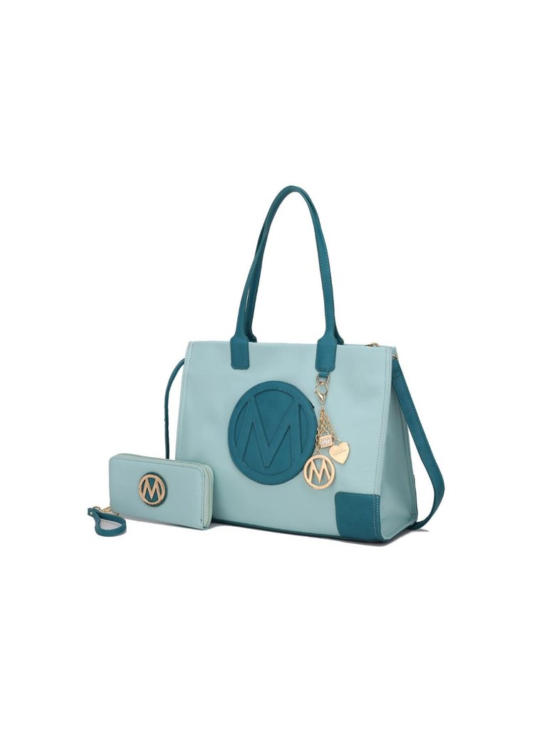 Louise Tote And Wallet Set Handbag - Blue Turquoise