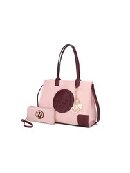 Louise Tote And Wallet Set Handbag - Blush-Burgundy