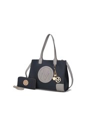 Louise Tote And Wallet Set Handbag - Charcoal-Light Grey