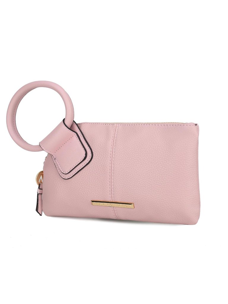 Luna Vegan Leather Clutch/Wristlet For Women's - Pink