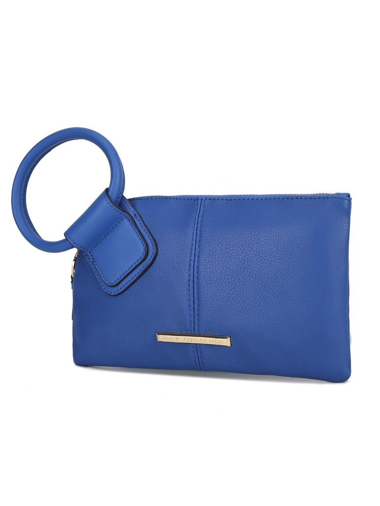 Luna Vegan Leather Clutch/Wristlet For Women's - Royal Blue
