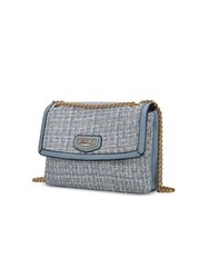 Mackenzie Tweed Women’s Shoulder Handbag - Light Blue