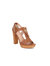 Maddie Women's Comfortable Platform Sandal Shoes with Zipper - Cognac