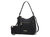 Maeve Vegan Leather Women’s Shoulder Bag with Wristlet Pouch - Black