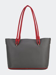 Malay Vegan Leather Women’s Tote Bag with Cosmetic Pouch – 2 pieces