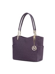 Malika M Signature Satchel Handbag - Purple