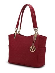 Malika M Signature Satchel Handbag - Red