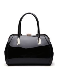 Marlene Patent Satchel Handbag - Black