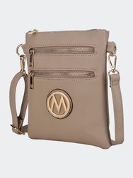 Medina Vegan Leather Crossbody Handbag - Taupe