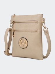 Medina Vegan Leather Crossbody Handbag - Beige